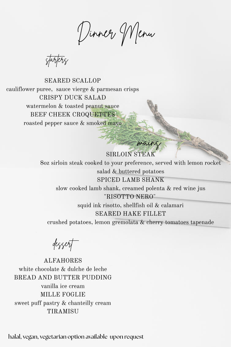 Fine Dining Menu